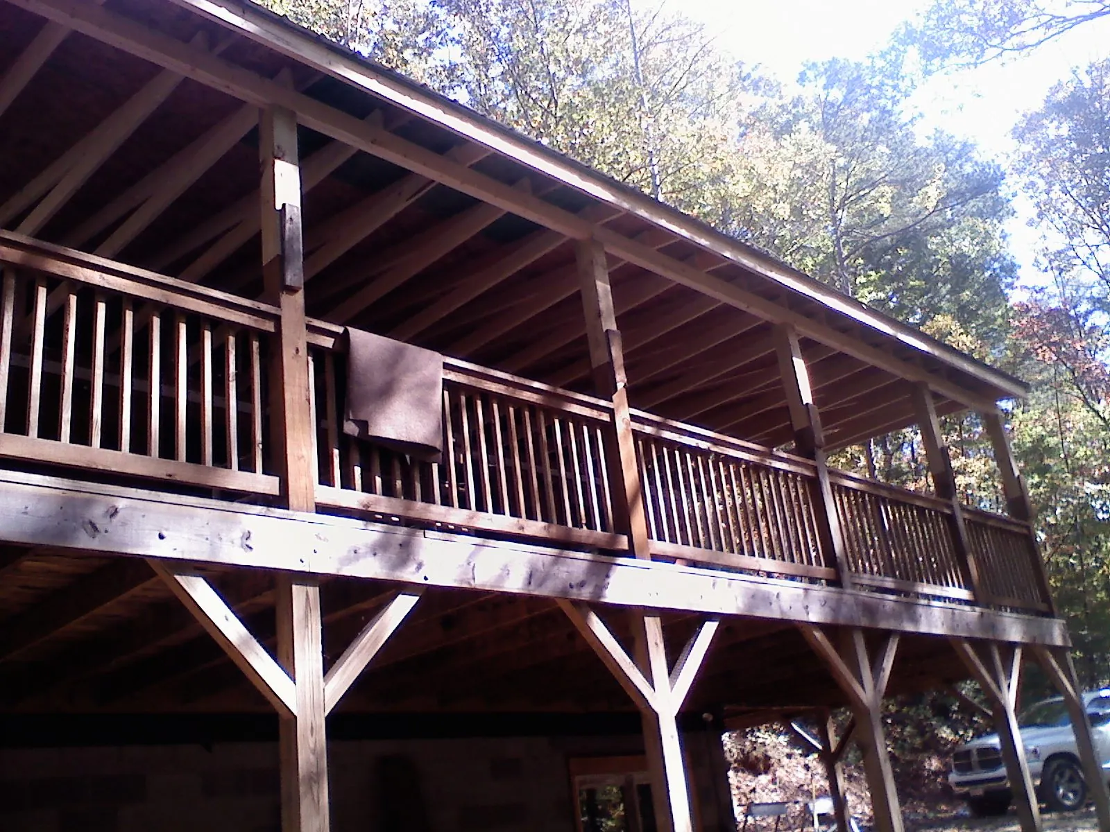 Timber framing under a new elevated porch and deck — Roof Leak Repair in Moorland by Roofing Brothers